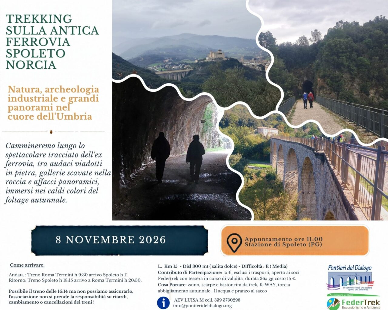 Trekking sulla Antica Ferrovia Spoleto Norcia: Natura e archeologia industriale nel cuore dell’Umbria